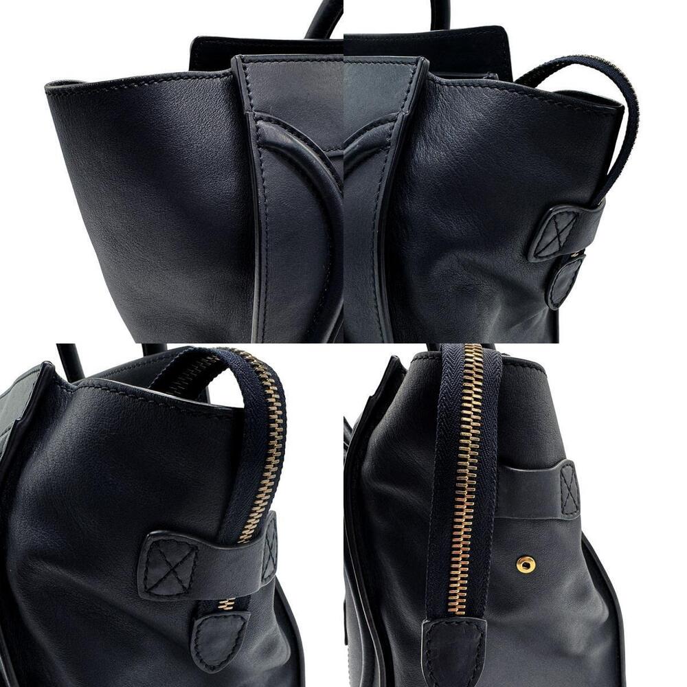 Celine Luggage Handbag Navy Shopper Leather Blue - Picture 3 of 4